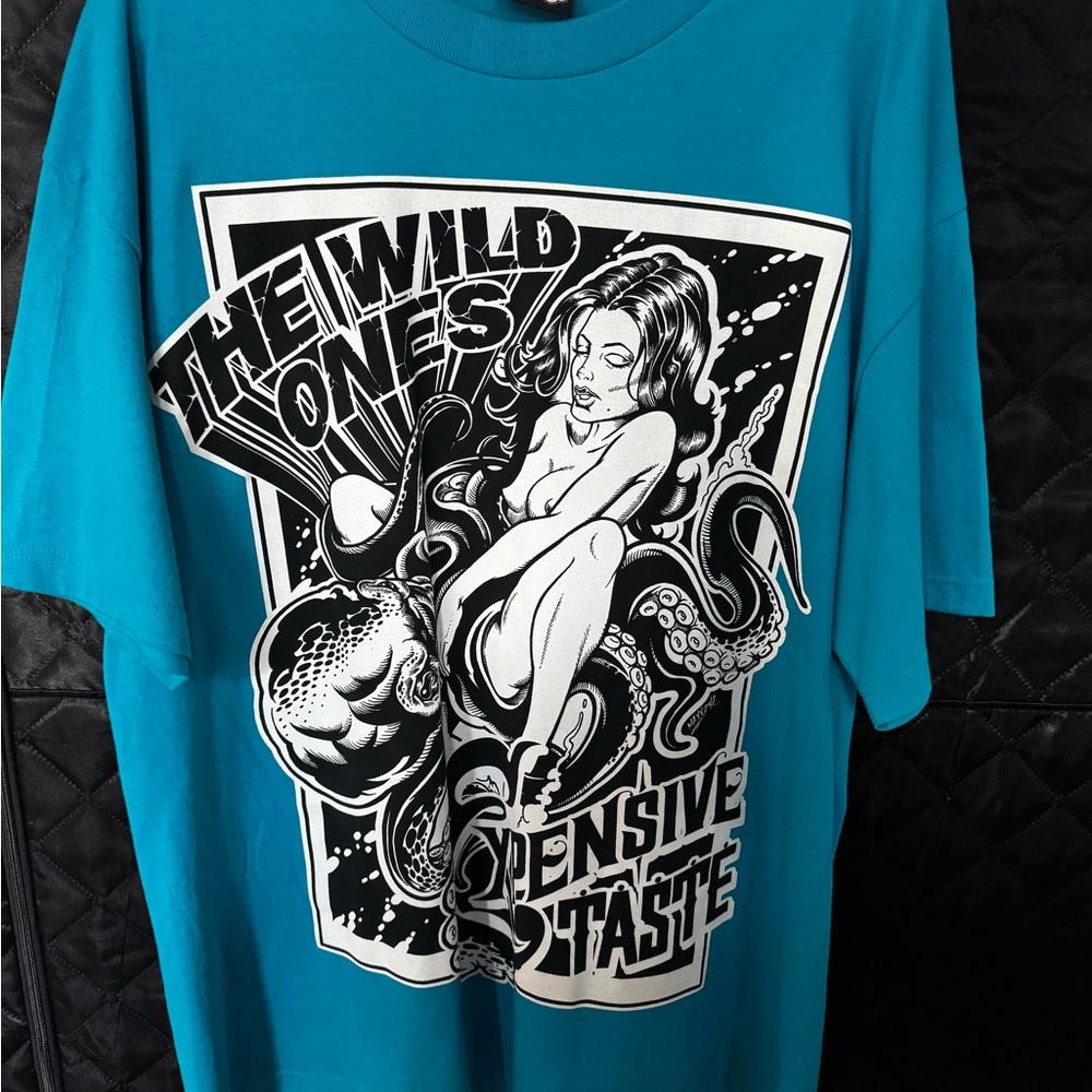 The Wild Ones Graphic Tee - Teal with Black & White Print